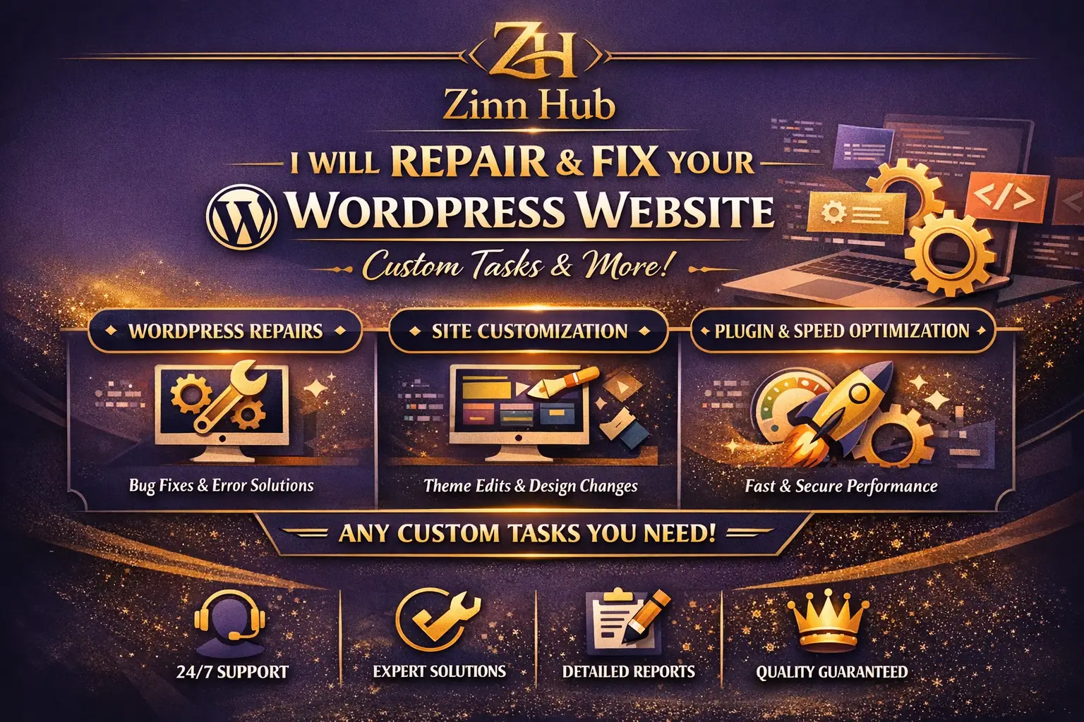 Repair, Fix Your Wordpress Website, Do Custom Tasks And More 1 Repair