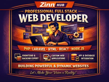 Professional full stack web developer - PHP Laravel HTML React NodeJS specialist