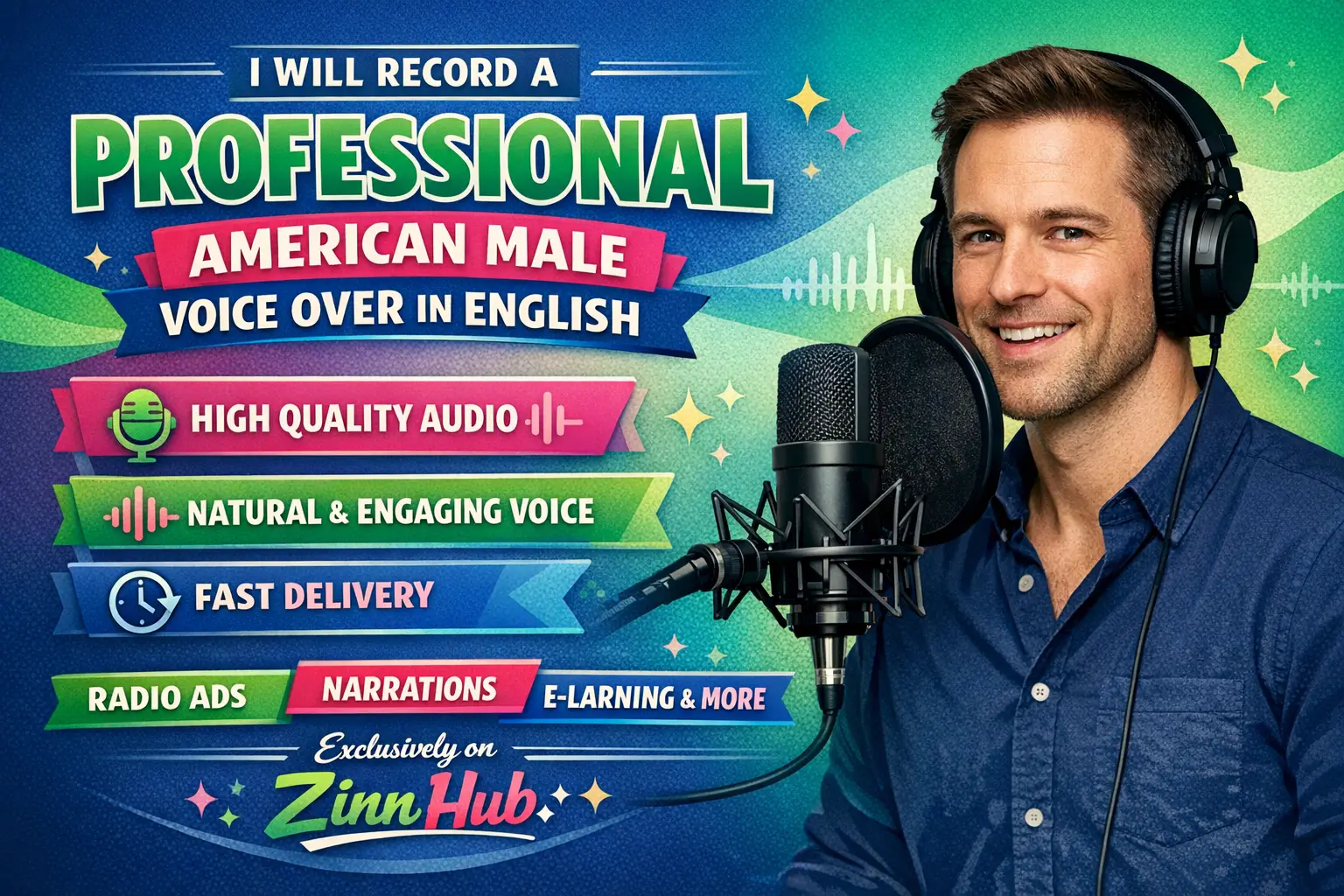 Record A Professional American Male Voice Over In English 1 Record A Professional American Male Voice Over In English