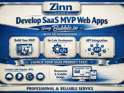 develop saas mvp web apps using bubble io  with api integrations