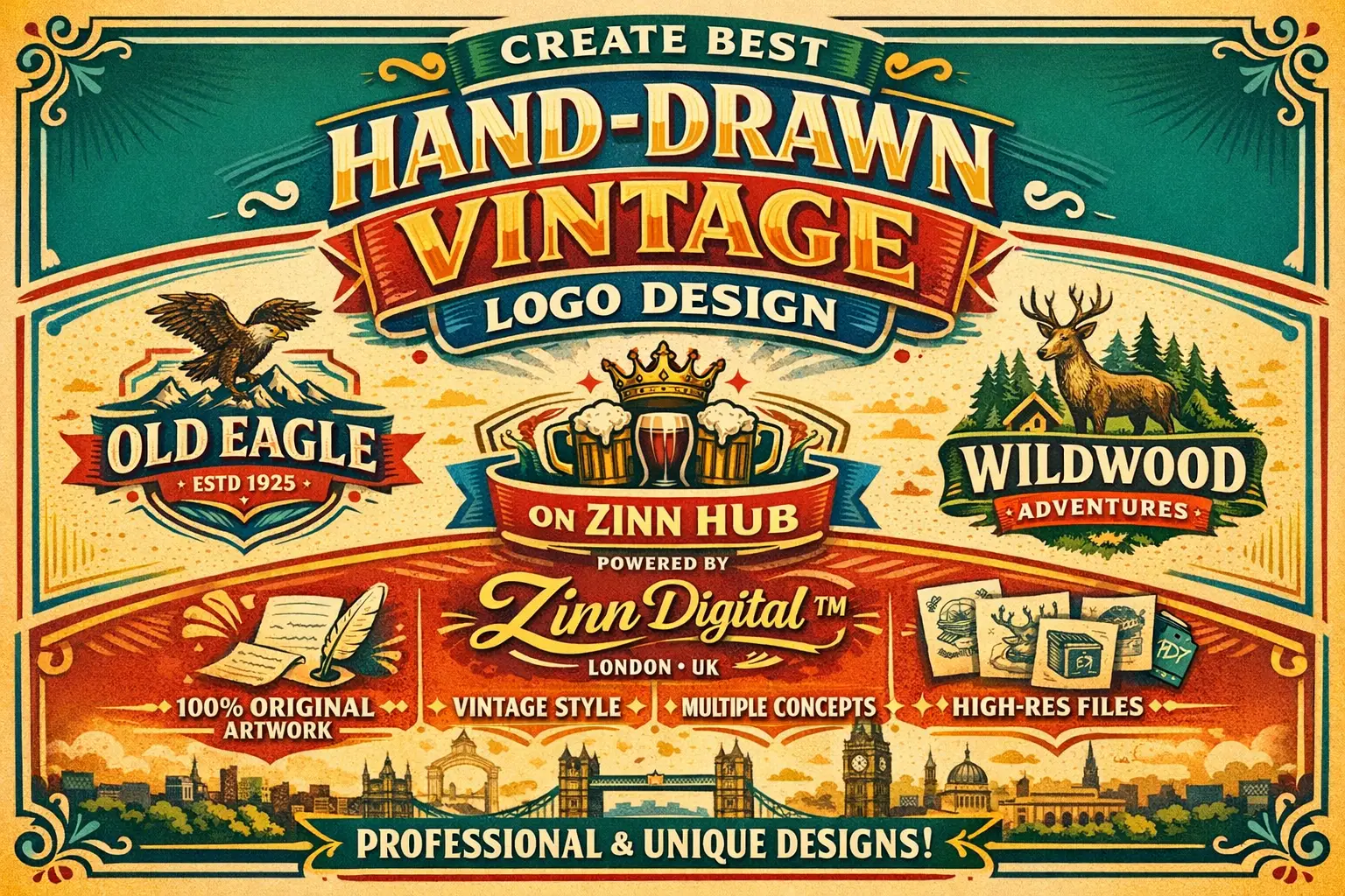 Create Best Hand-Drawn Vintage Logo Design 3 Create Best Hand-Drawn Vintage Logo Design - Image 3