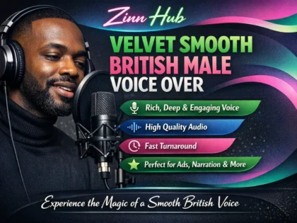 record a velvet smooth black british male voice over