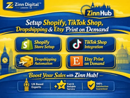 Setup Shopify TikTok Shop Dropshipping Etsy Print on Demand Services
