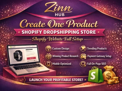 create one product shopify dropshipping store