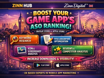 I'll help you optimise your game app's ASO ranking on Play Store and Apple Store