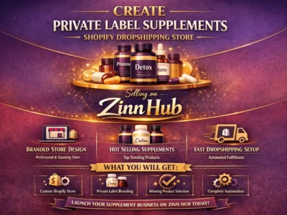 create private label supplements shopify dropshipping store