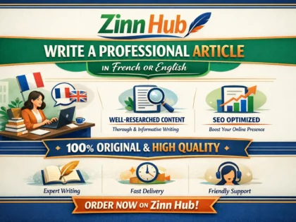 Write A Professional Article In French Or English