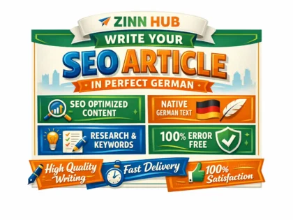 write your SEO article in perfect german language