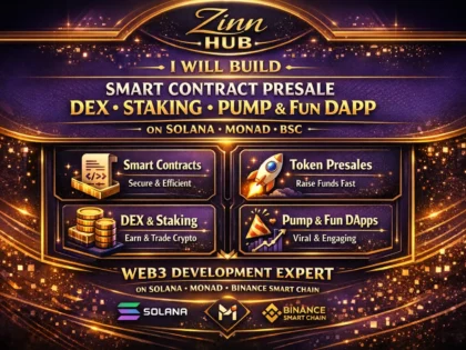 build smart contract presale dex staking pump fun web3 dapp on solana monad bsc