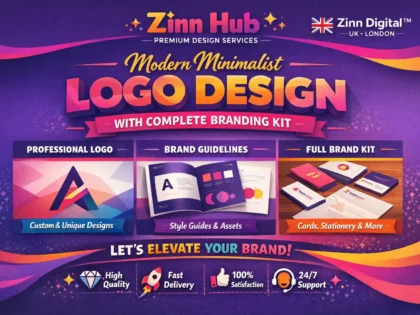 Create modern minimalist business logo design with complete branding kit