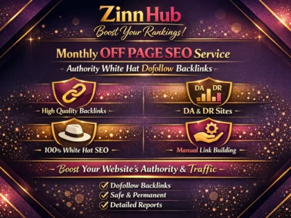 do monthly off page SEO service using authority white hat dofollow backlink