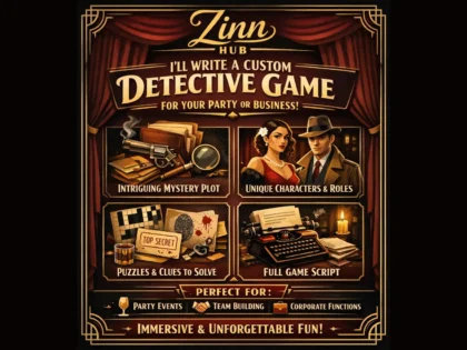 write a custom detective game for your party or business