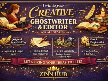 Be Your Creative Ghostwriter And Editor For All Stories