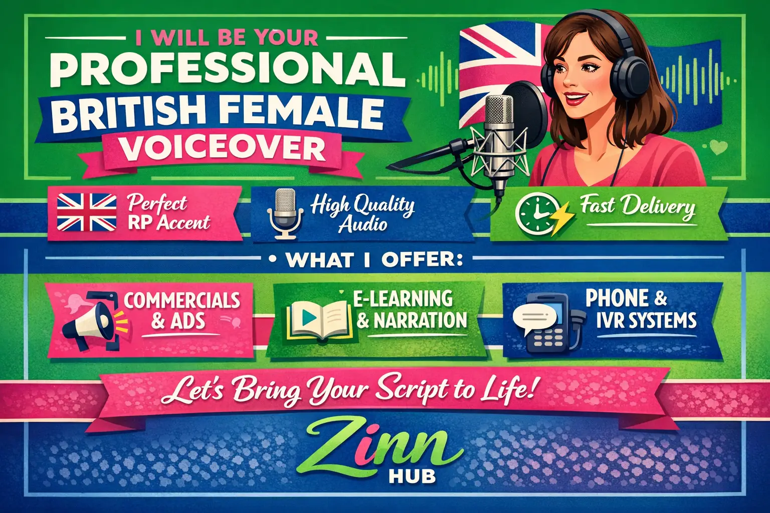Be Your Professional British, English Accent Female Voiceover Actor 1 Be Your Professional British