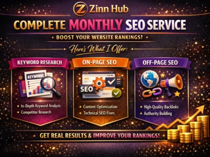 Provide Complete Monthly Seo Service With Keyword Research