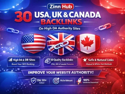 provide  30 USA UK canada backlinks on high da sites