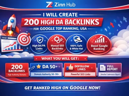 create 200 high da backlinks for google top ranking