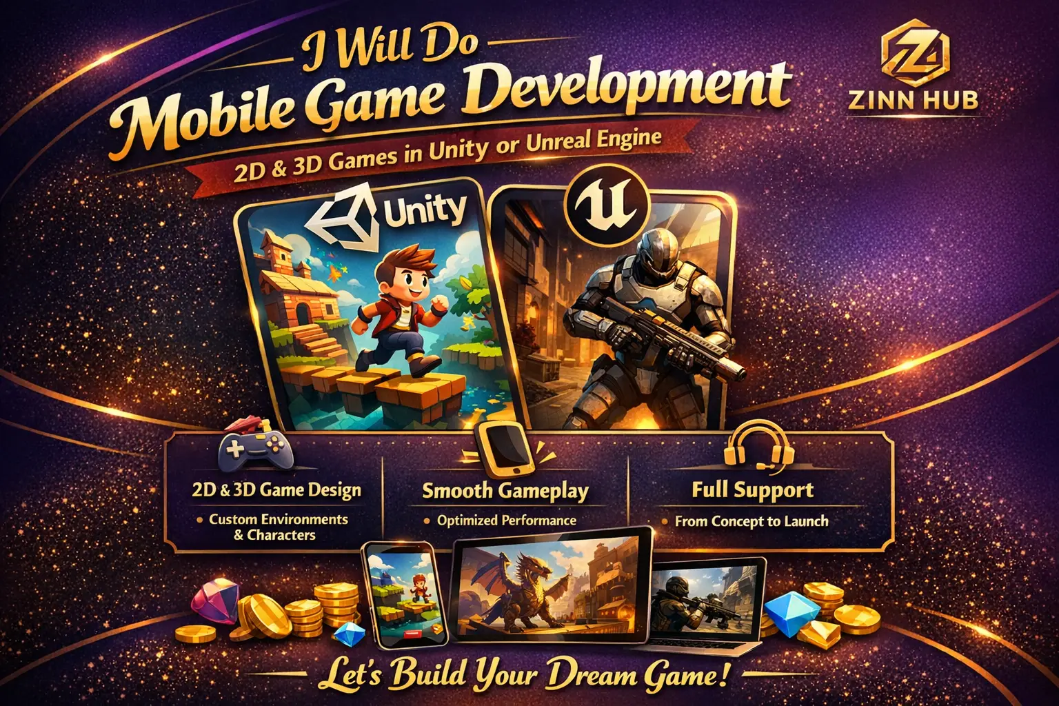 Do Mobile Game Development For 2D And 3D Games In Unity Or Unreal Engine 1 Do Mobile Game Development For 2D And 3D Games In Unity Or Unreal Engine