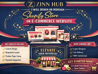 design or redesign your shopify store or ecommerce website