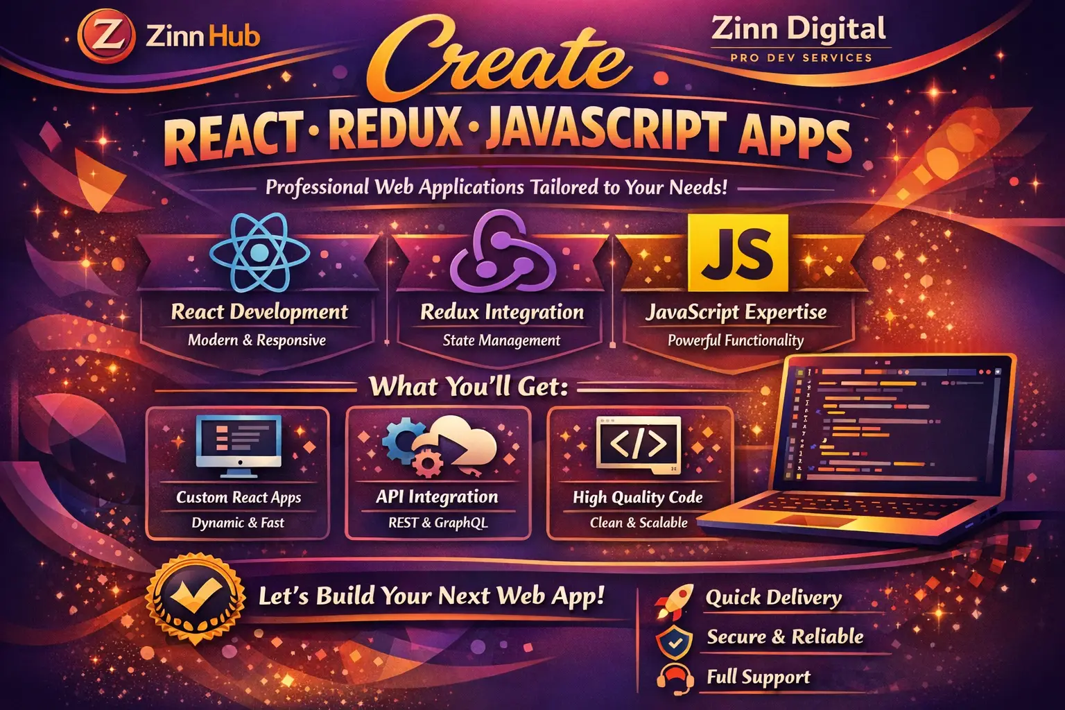 Create React, Redux, Javascript Apps By Zinn Digital ™ 1 Create React