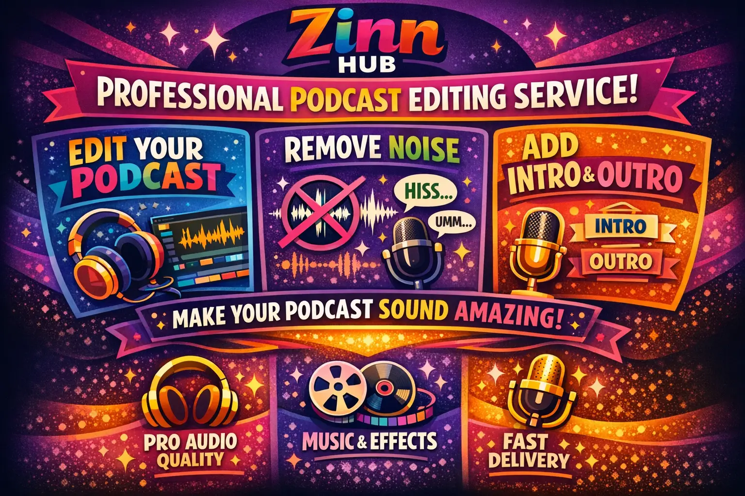 Edit Your Podcast, Remove Noise, Add Intro And Outro 1 Edit Your Podcast