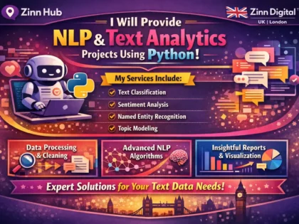 I will provide natural language processing NLP and text analytics projects using Python