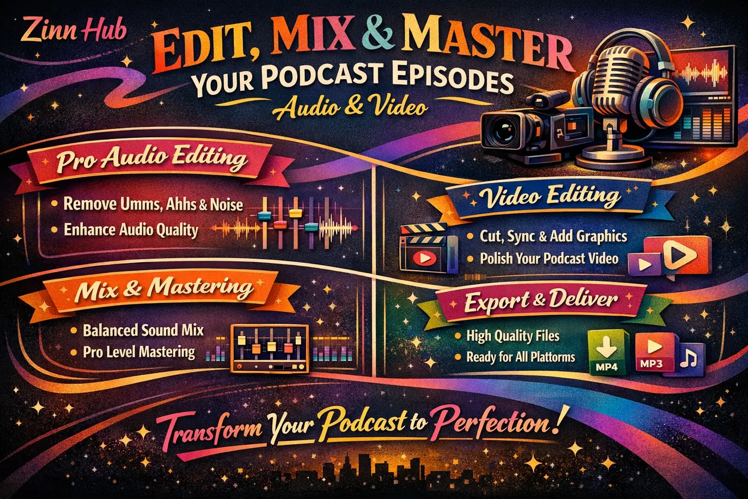 Edit, Mix And Master Your Podcast Episodes, Both Audio And Video 1 Edit