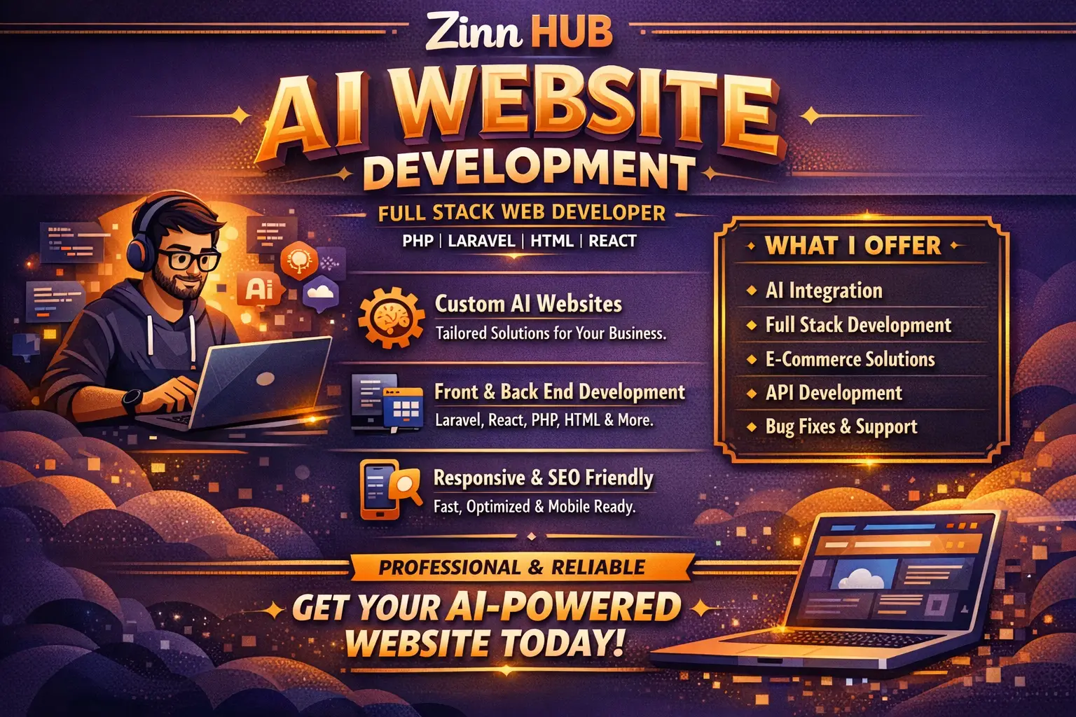 Do Ai Website Development As Full Stack Web Developer, Php Laravel Html React 1 Do Ai Website Development As Full Stack Web Developer