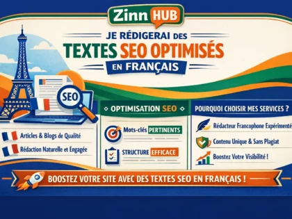 do french SEO optimised textes and articles for your website