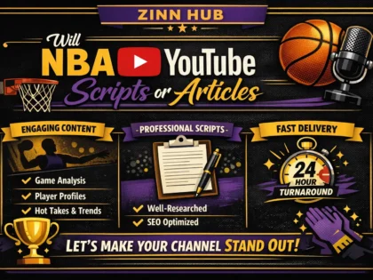write nba youtube scripts or articles