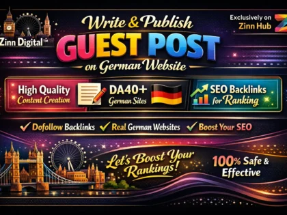 Write and publish guest post on German website for SEO backlinks