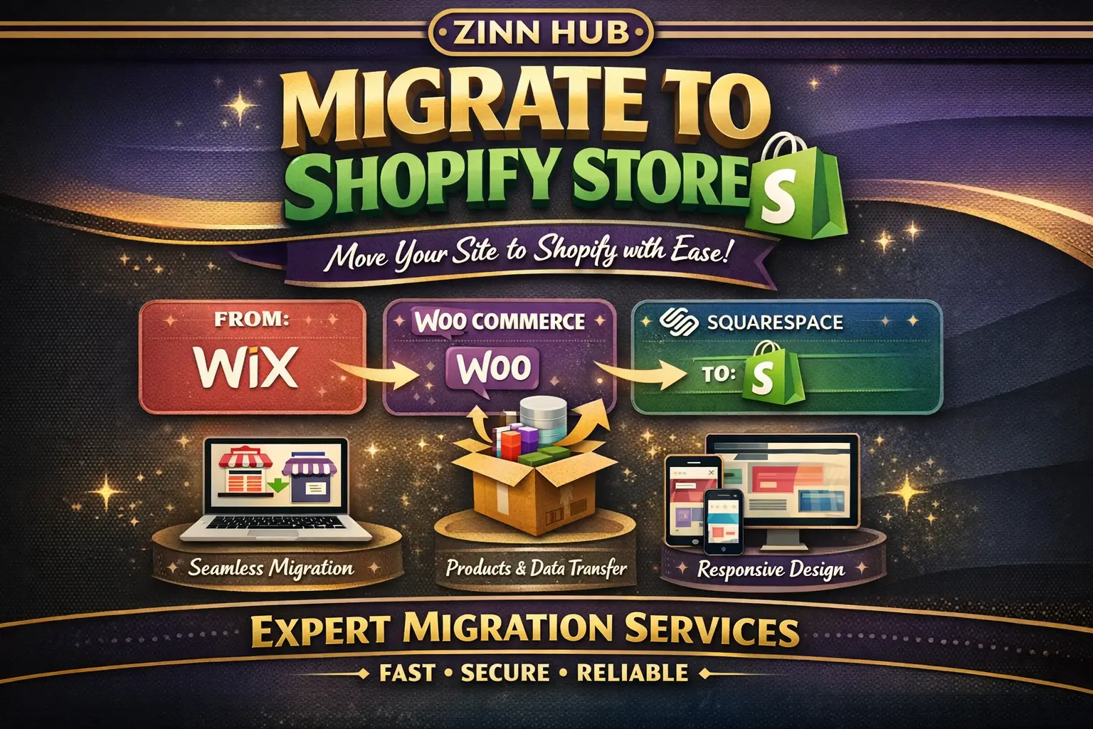 Migrate Wix, Woocommerce, Squarespace To Shopify Store 1 Migrate Wix