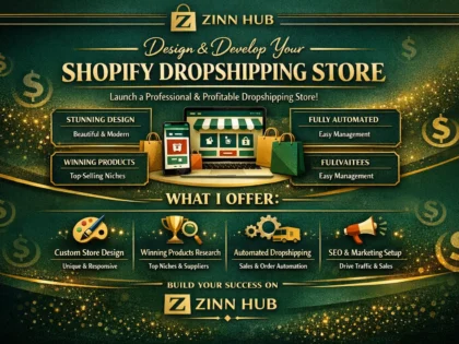 design and develop your shopify dropshipping store