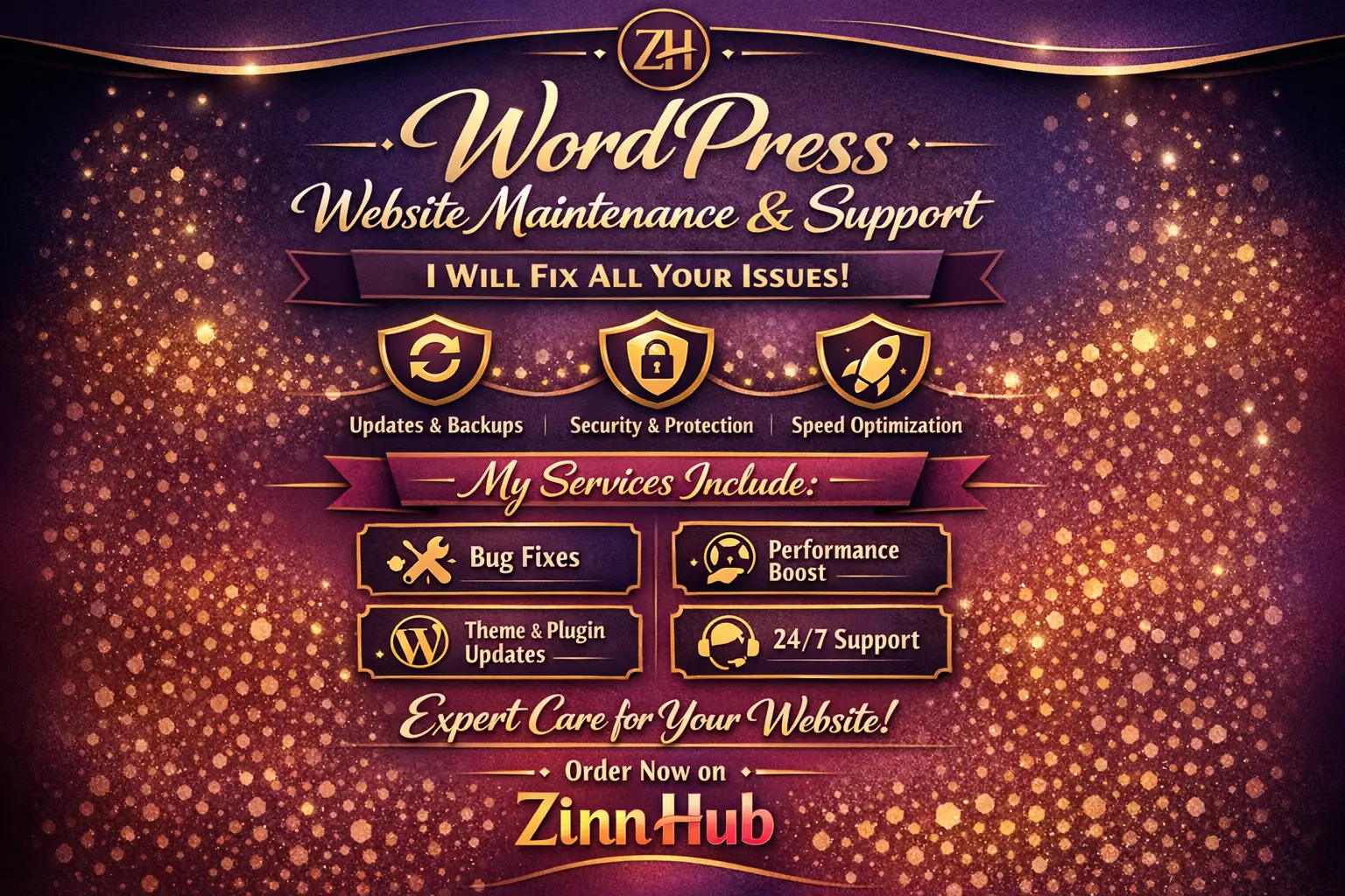 Provide Wordpress Website Maintenance, Support, And Fix All Your Issues 1 Provide Wordpress Website Maintenance