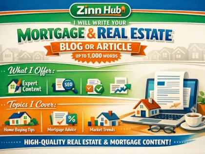 Write Your Mortgage Or Real Estate Blog Or Article Up To 1