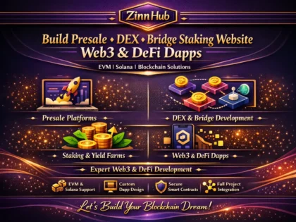 build presale dex bridge staking website web3 defi dapp evm solana blockchain