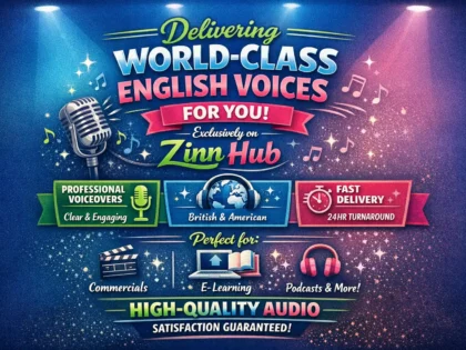 deliver world class  standard english voices for you