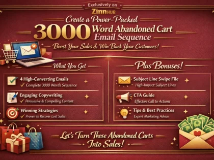 create a power packed 3000 word abandoned cart email sequence with bonuses