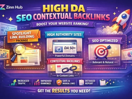 do spotlight high da SEO contextual backlinks link building package for website
