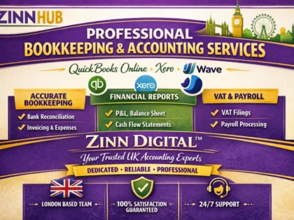 Professional bookkeeping and accounting services in QuickBooks Online, Xero and Wave