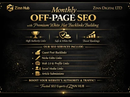 Provide Monthly Off-Page SEO with Premium White Hat Backlinks Building