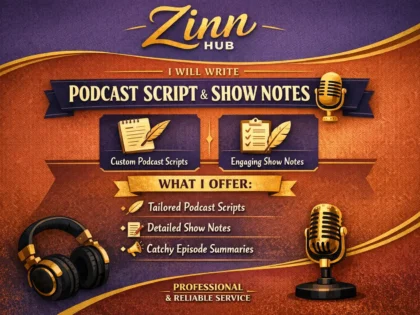 write podcast script and podcast show notes