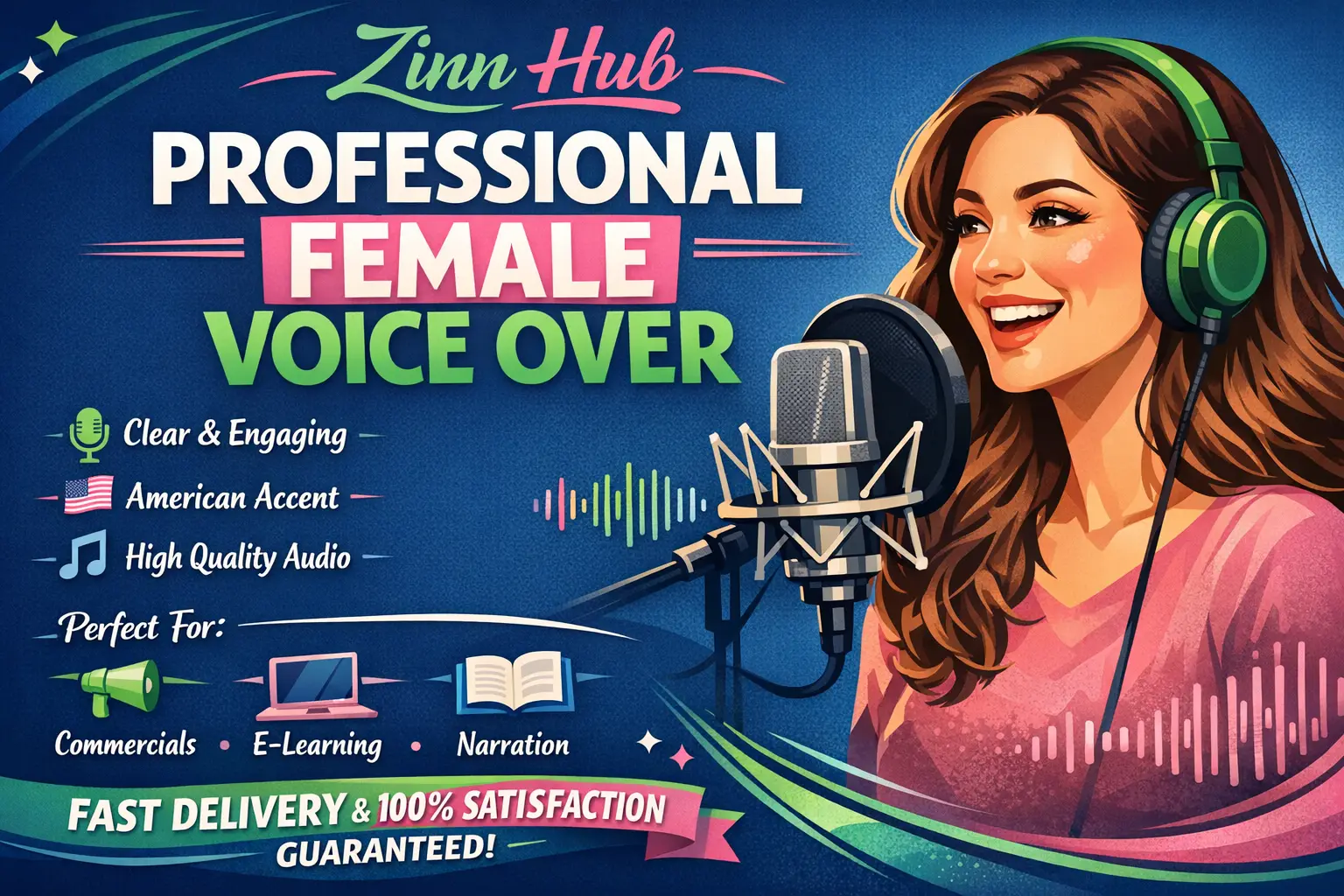 Record Professional American English Female Voice Over 1 Record Professional American English Female Voice Over