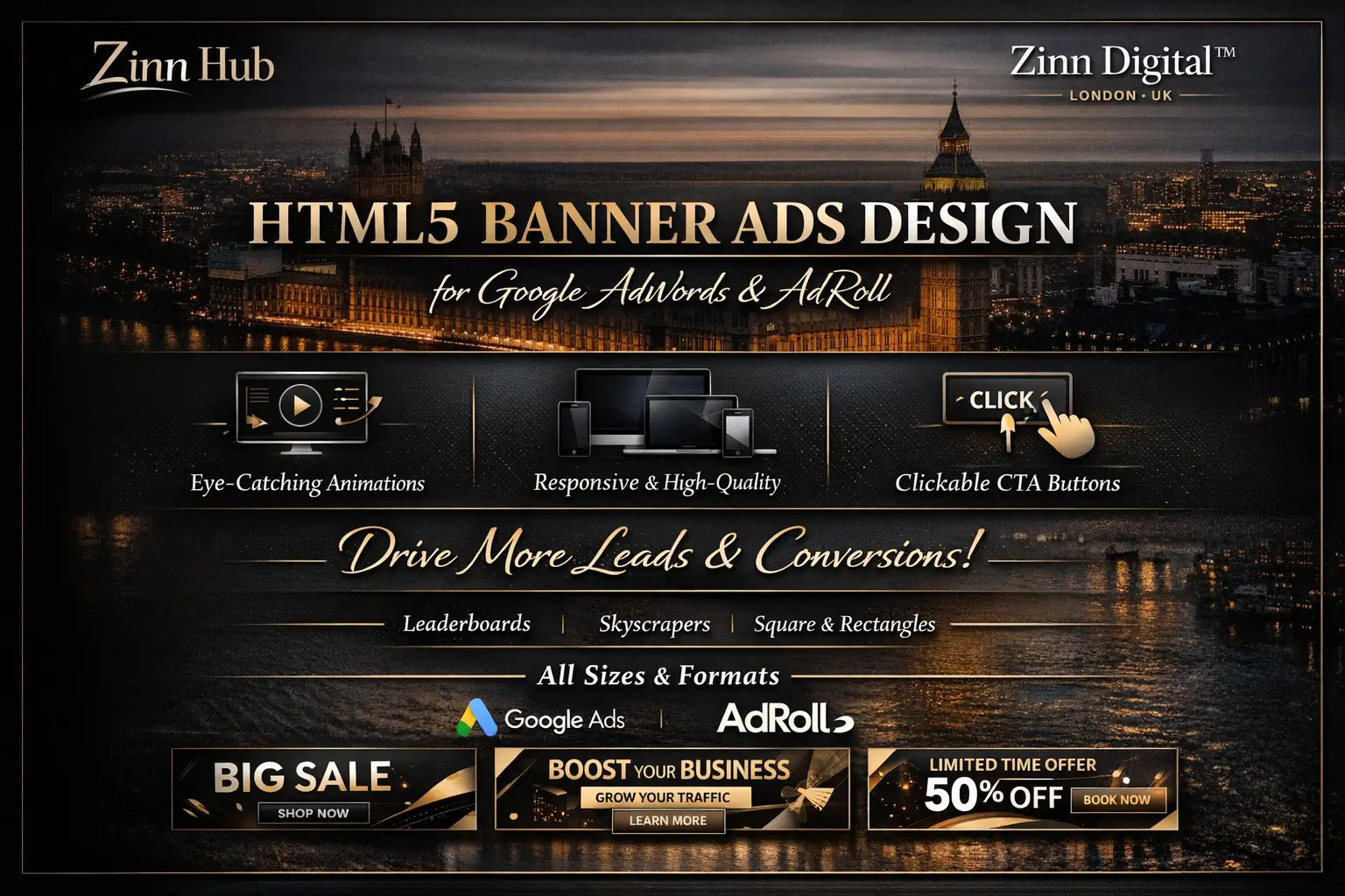 Design Html 5 Banner Ads For Google Adwords Or Adroll 2 Design Html 5 Banner Ads For Google Adwords Or Adroll - Image 2