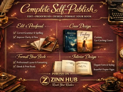 edit proofread design cover and format your book  complete self publish