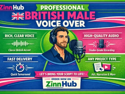 record a professional british english male voice over