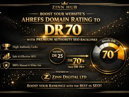 Boost Your Website'S Ahrefs Domain Rating To Dr 70+ With Premium Authority Seo Backlinks From Zinn Digital™