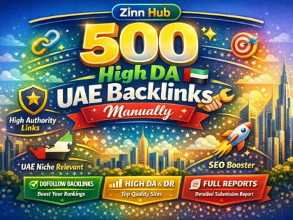 create 500 high da uae backlinks manually