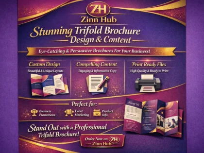 create engaging trifold brochure design and content