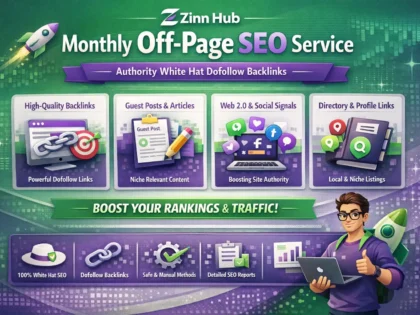 do monthly off page SEO service using authority white hat dofollow backlink